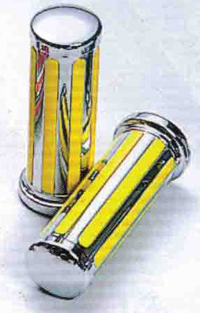 Twin Power 04-0186 Grip Pair Yellow Rail Style suit 1" Bar (No Sleeve)