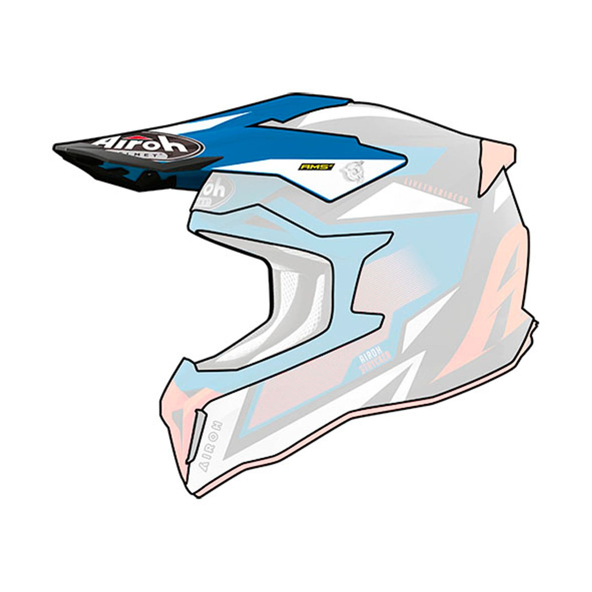 Airoh Replacement Peak for Strycker Axe Matte Orange/Blue Helmets