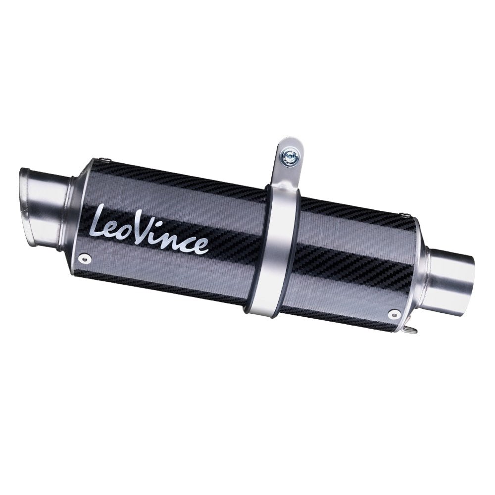 LeoVince LVSO3389 GP Corsa Carbon Fiber Slip-On Muffler w/Slash Cut End Cap for Kawasaki Ninja 400 18-21/Z 400 19-21