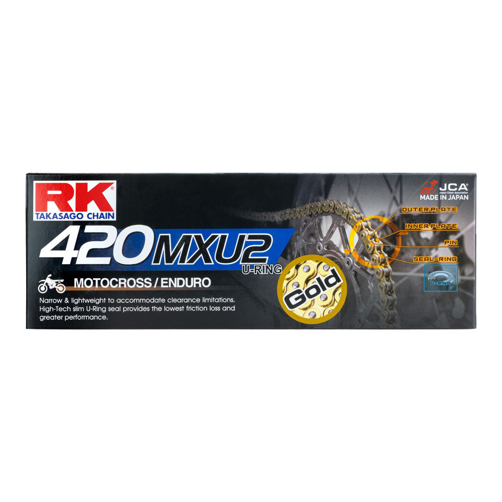 RK Takasago Chain 12-429-136GD MXU Series U-Ring Chain GB420MXU 136 Link Gold