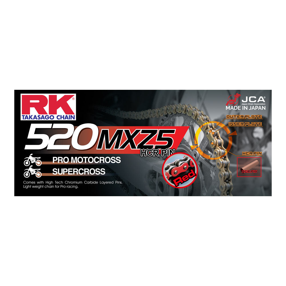 RK Takasago Chain 12-52M-120RD MXZ4 Series Chain 520MXZ4 120 Link Red