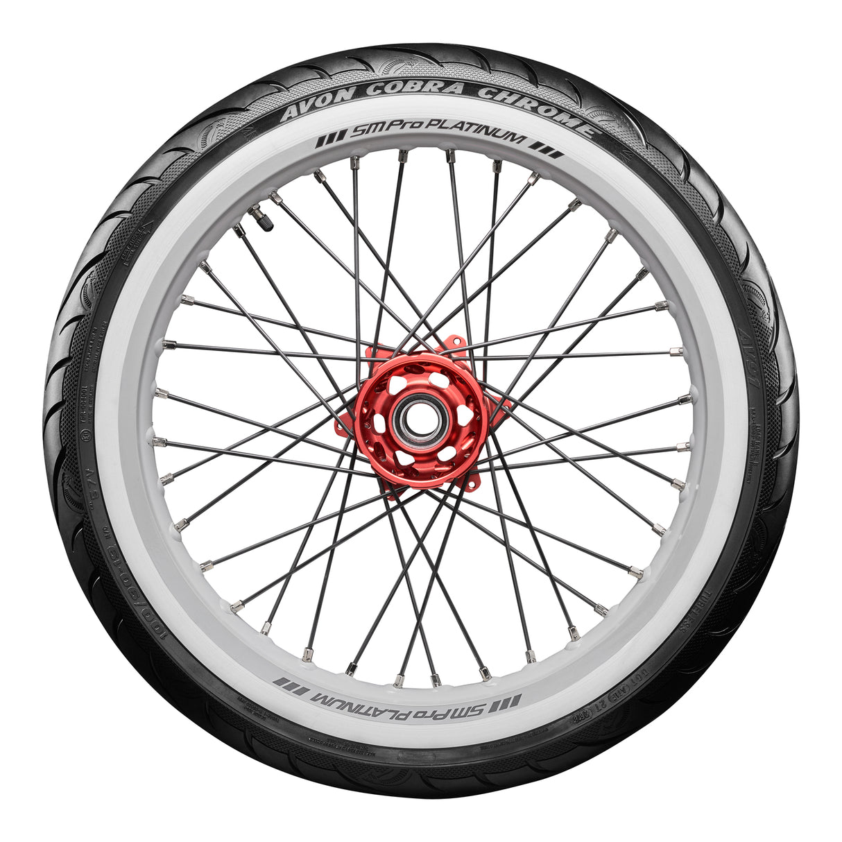 Avon Tyres AV91 Cobra Chrome Whitewall Front Tyre 100/90-19 57V Tubeless