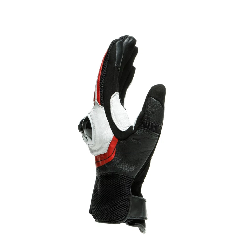 Dainese Mig 3 Unisex Black/White/Lava Red Leather Gloves