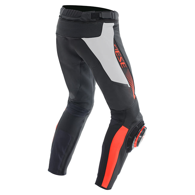 Dainese Super Speed Black/White/Fluro Red Perforated Leather Pants
