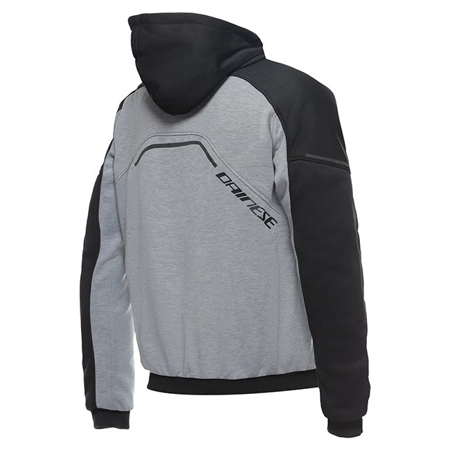 Dainese Daemon-X Safety Full Zip Melange Gray/Black/Fluro Red Textile Hoodie Jacket