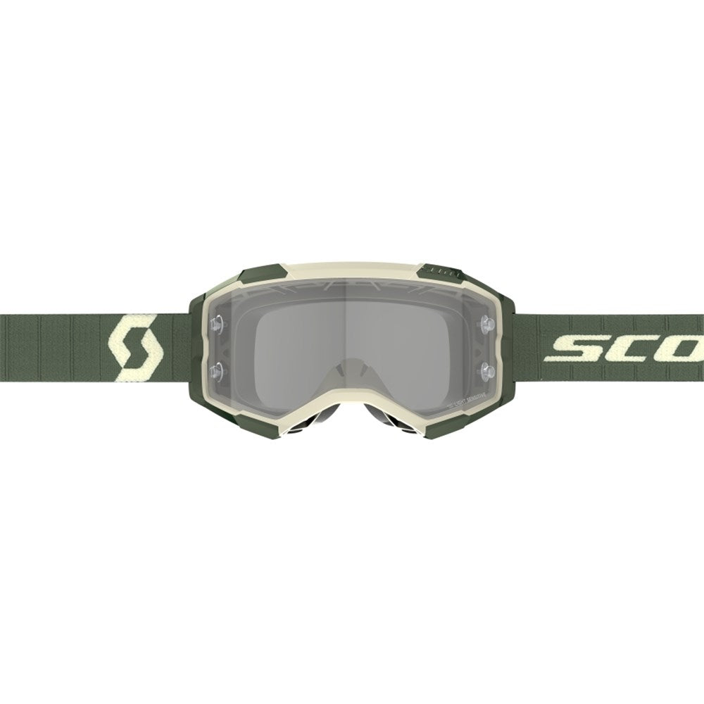 Scott Fury LS Khaki Green Goggles w/Light Sensitive Grey Works Lens