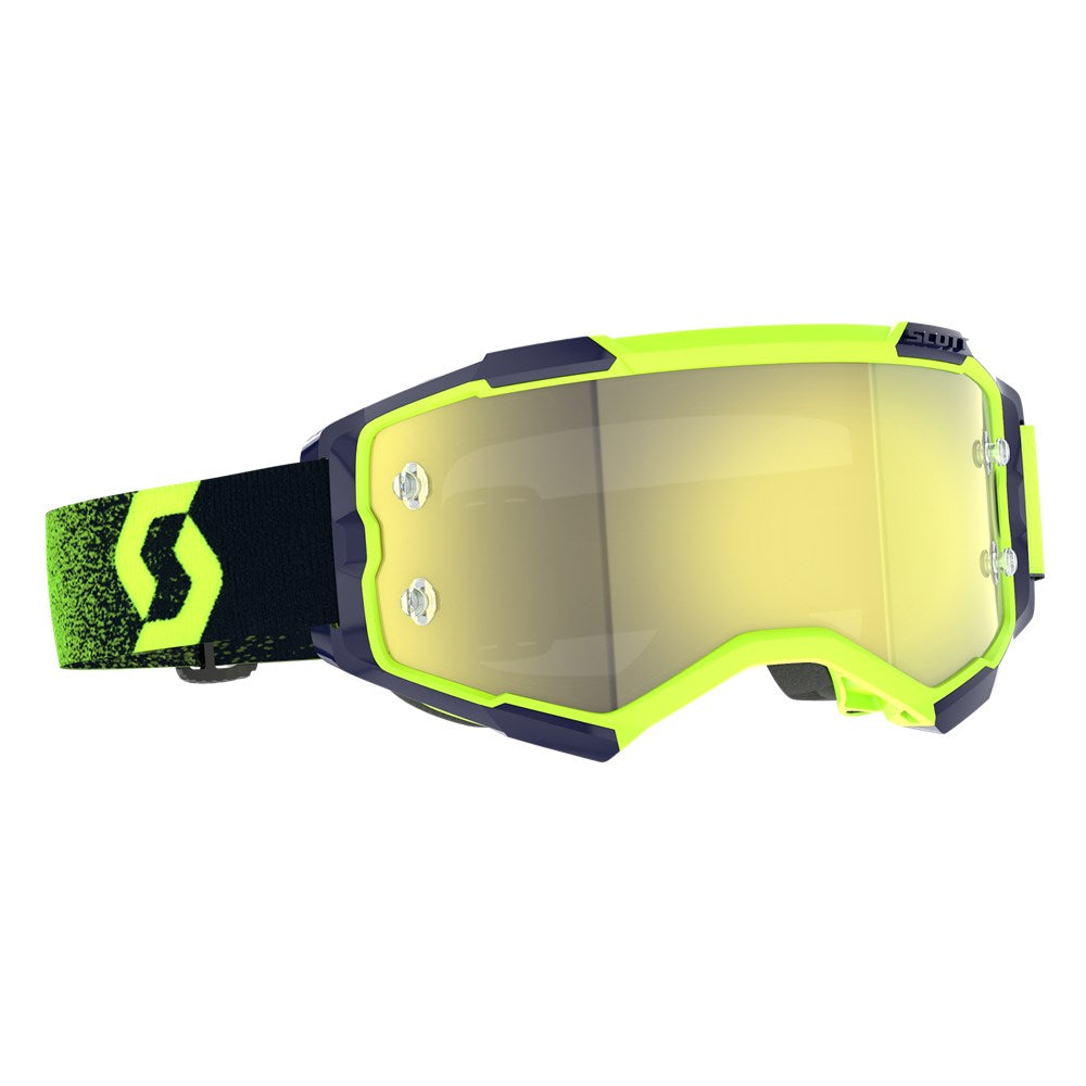 Scott Fury Zebra Black/Neon Yellow Goggles w/Yellow Chrome Works Lens