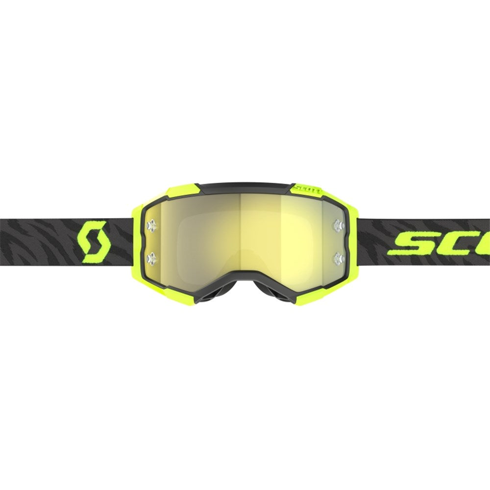Scott Fury Zebra Black/Neon Yellow Goggles w/Yellow Chrome Works Lens