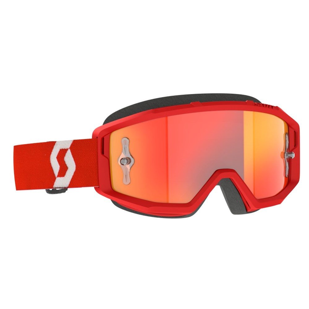Scott Primal Red/White Goggles w/Orange Chrome Works Lens