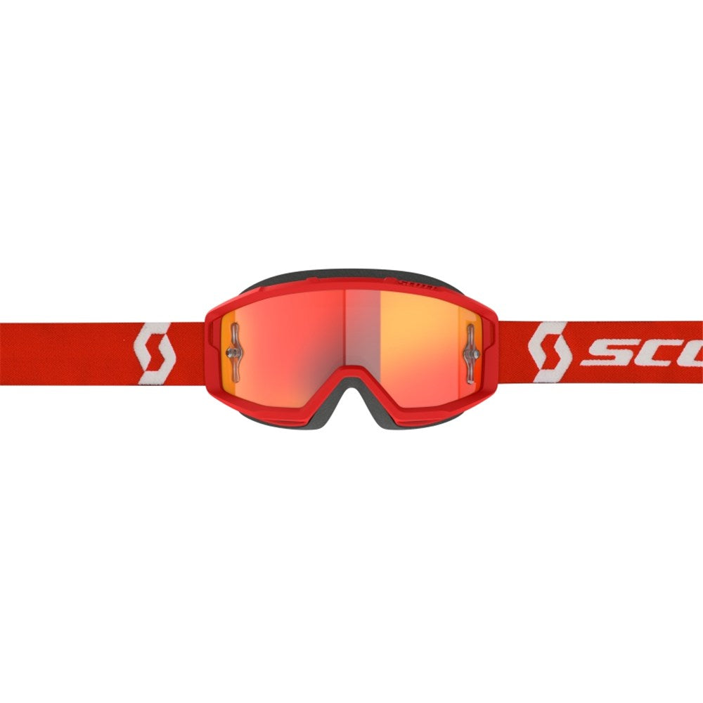 Scott Primal Red/White Goggles w/Orange Chrome Works Lens