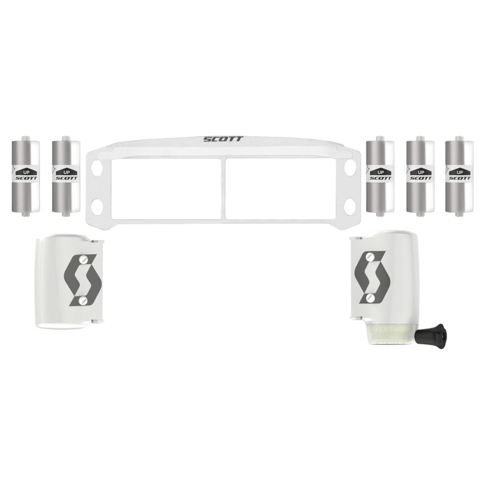 Scott Replacement WFS50 Roll-Off Kit for Prospect/Fury Goggles (Anti-Stick Grid, White Canisters, 5 Refills)