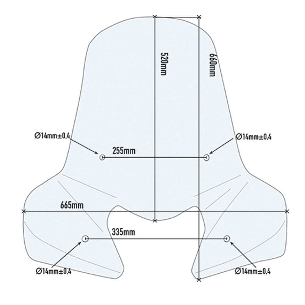 Givi 308A Clear Windshield 52 x 66.5cm for Honda Vision 50 11-20/Vision 110 11-24/SH 300i 07-14/Keeway Logik 125-150 13-15/Yamaha D'elight 125 17-20