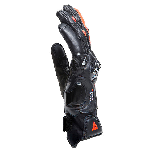 Dainese Carbon 4 Short Black/Fluro Red Leather Gloves
