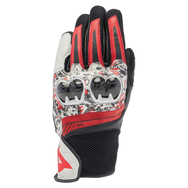 Dainese Mig 3 Unisex Black/Red Spray/White Leather Gloves