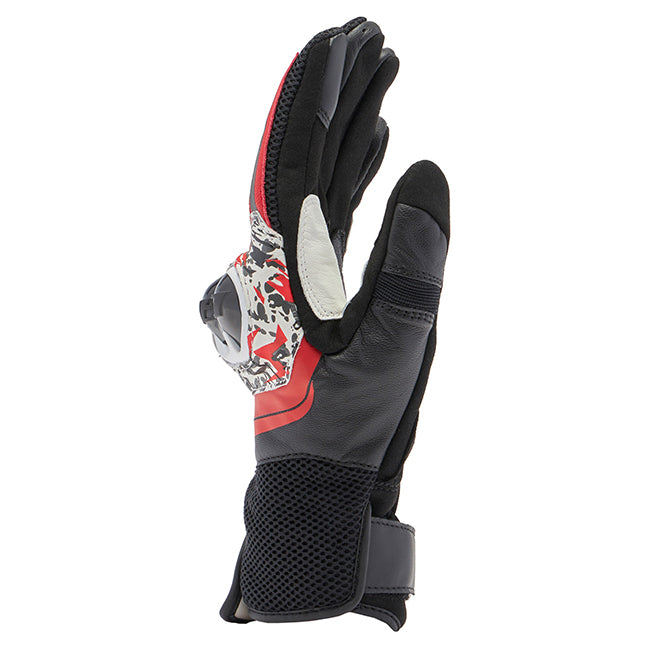 Dainese Mig 3 Unisex Black/Red Spray/White Leather Gloves