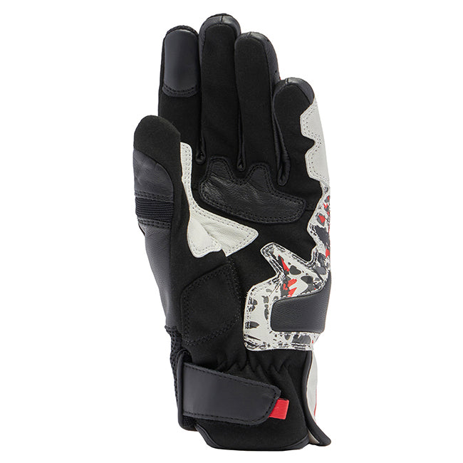 Dainese Mig 3 Unisex Black/Red Spray/White Leather Gloves