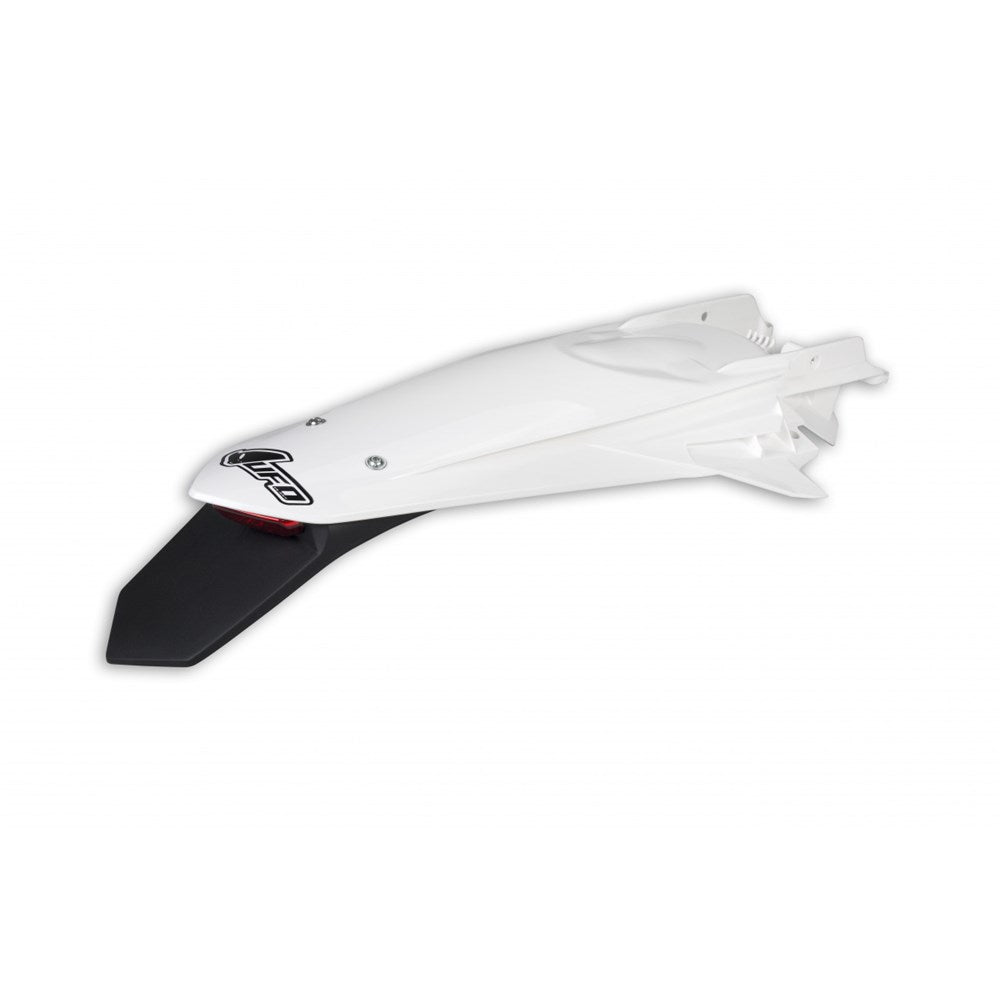 UFO Enduro Rear Fender White w/LED Tail Light for KTM EXC/EXC-F/XC/XCF/XC-W/XCF-W 20-23