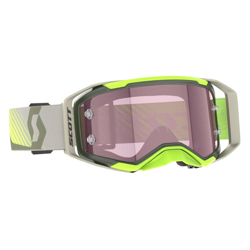 Scott Prospect 2.0 AMP Khaki Green/Neon Yellow Goggles w/Rose Works Lens