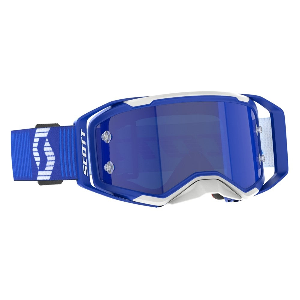 Scott Prospect 2.0 Blue/White Goggles w/Blue Chrome Works Lens