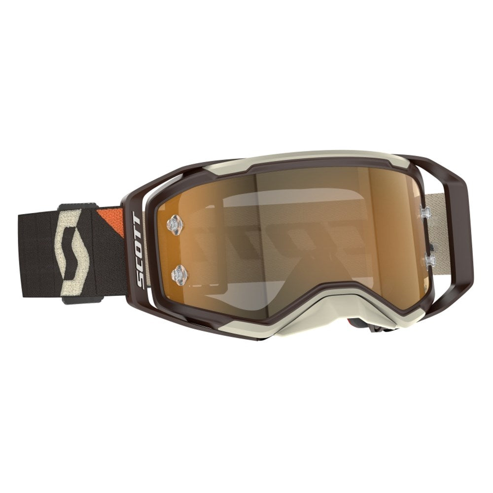 Scott Prospect 2.0 AMP Chrome Deep Brown/Beige Goggles w/Gold Chrome Works Lens