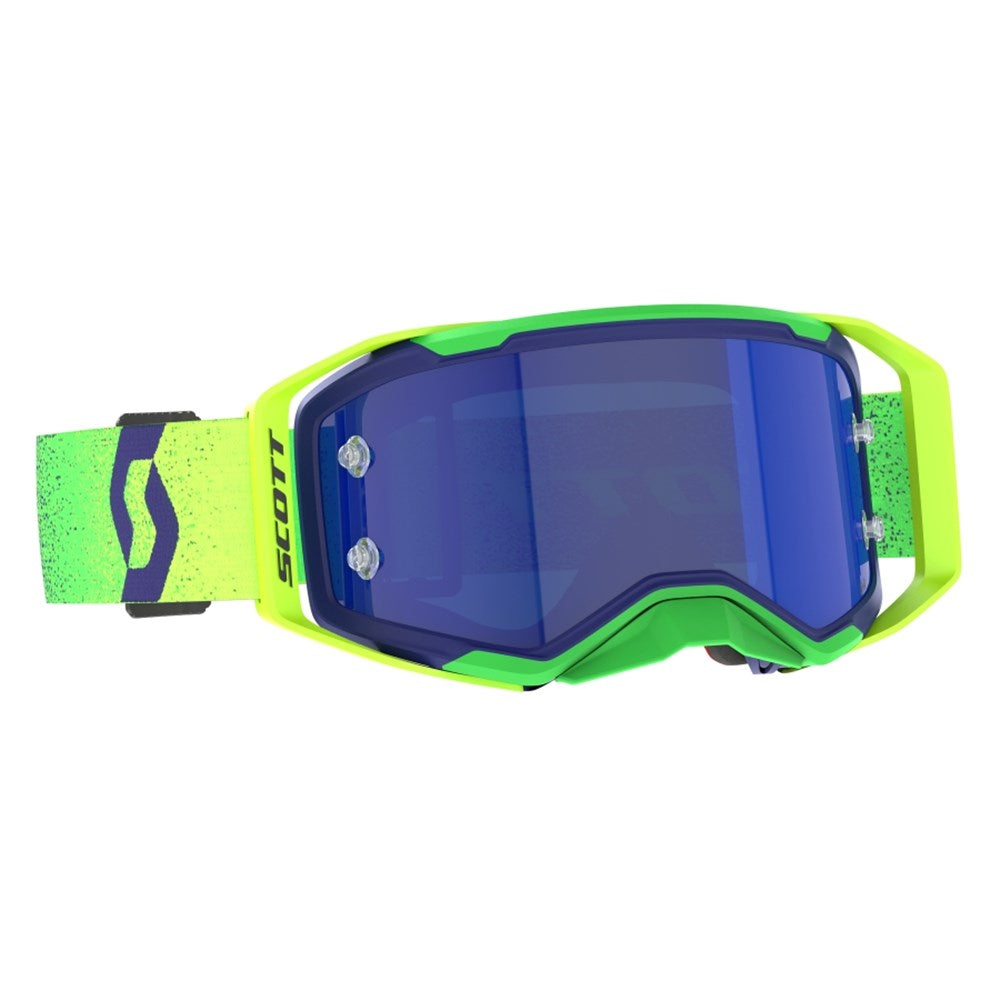 Scott Prospect 2.0 AMP Chrome Midnight Purple/Safety Yellow Goggles w/Blue Chrome Works Lens
