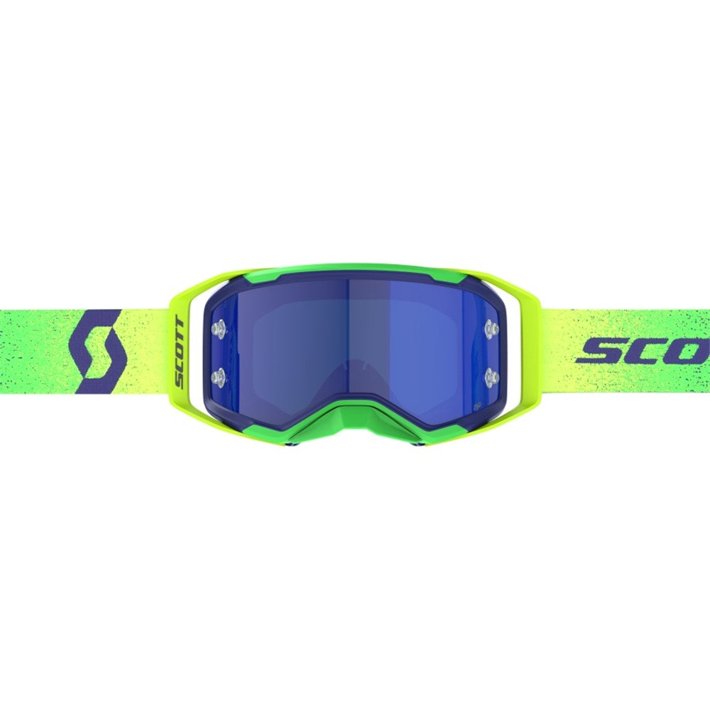 Scott Prospect 2.0 AMP Chrome Midnight Purple/Safety Yellow Goggles w/Blue Chrome Works Lens