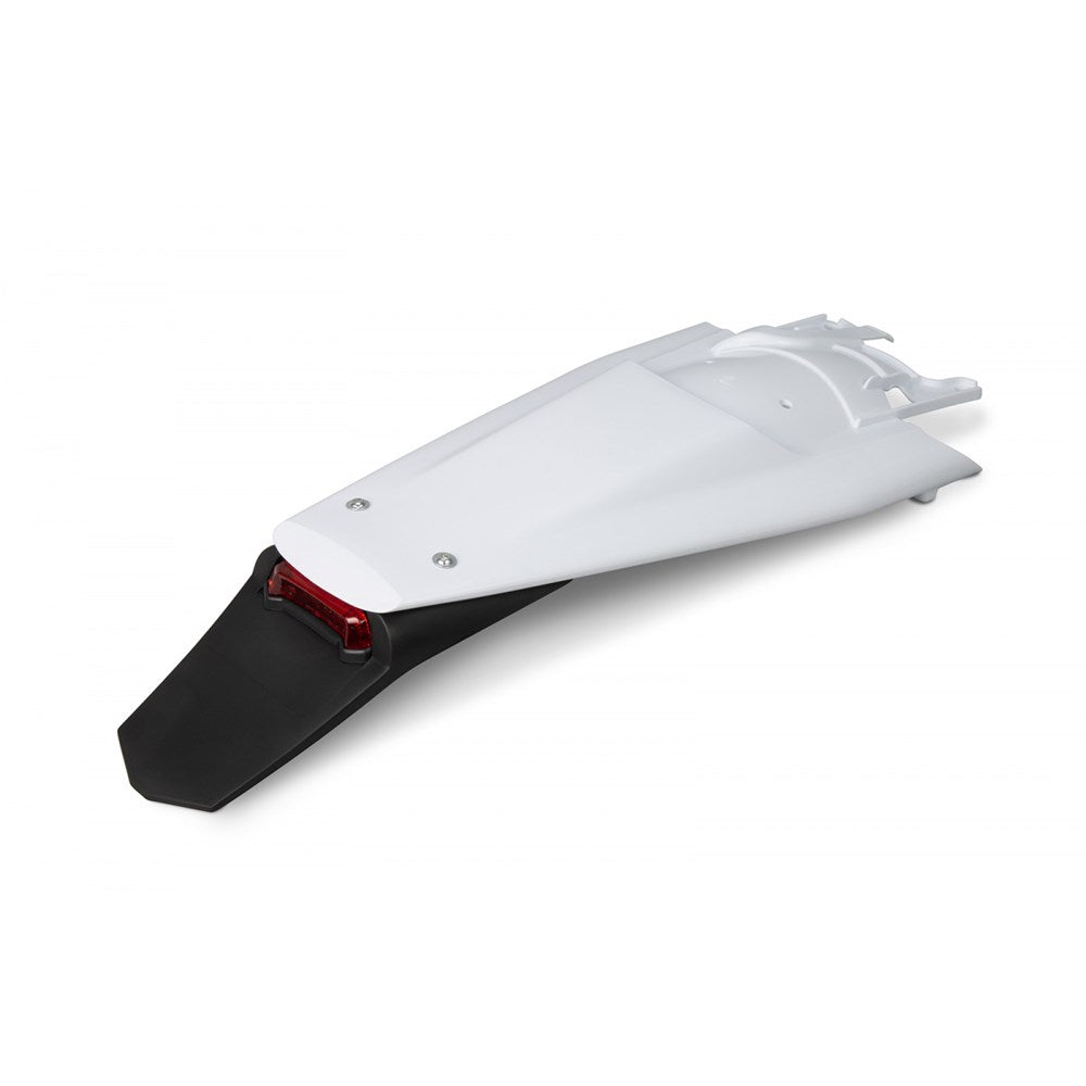 UFO Rear Fender White w/LED Tail Light for Husqvarna TE 125/250/300/FE 250/300/350/450/501 24-25