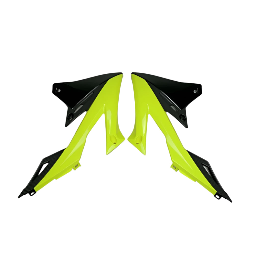 UFO Radiator Shrouds Black/Neon Yellow for Suzuki RMZ 250 19-Up/RMZ 450 18-Up