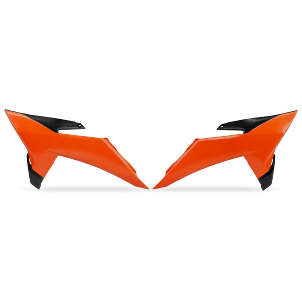 UFO Radiator Shrouds Orange for KTM SX 125/XC 125/XC-F 350 2025/SX 150/SX 250/SX 300/SX-F 250/SX-F 350/SX-F 450/XC 250/XC 300/XC-F 250/XC-F 450 25-26/EXC 150/EXC 250/EXC 300/EXC-F 250/EXC-F 350/EXC-F 450/EXC-F 500/XC-W 125/XC-W 150/XC-W 250/XC-W 300 2026