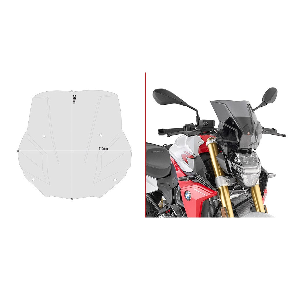 Givi 5139S Smoked Windshield 29 x 31cm for BMW F 900 R 20-25