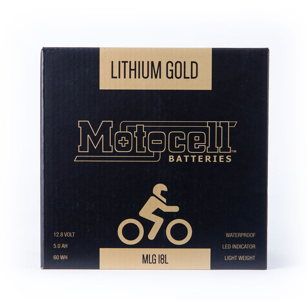Motocell LIFEPO4 Series MLG18L 12.8V 60WH Lithium Gold Battery