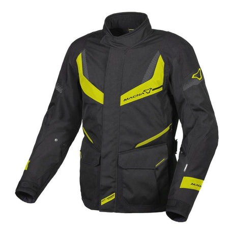 Macna Rancher Black/Fluro Yellow Textile Jacket - EasyR