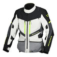 Macna Domane Light Grey/Fluro Yellow Textile Jacket - EasyR