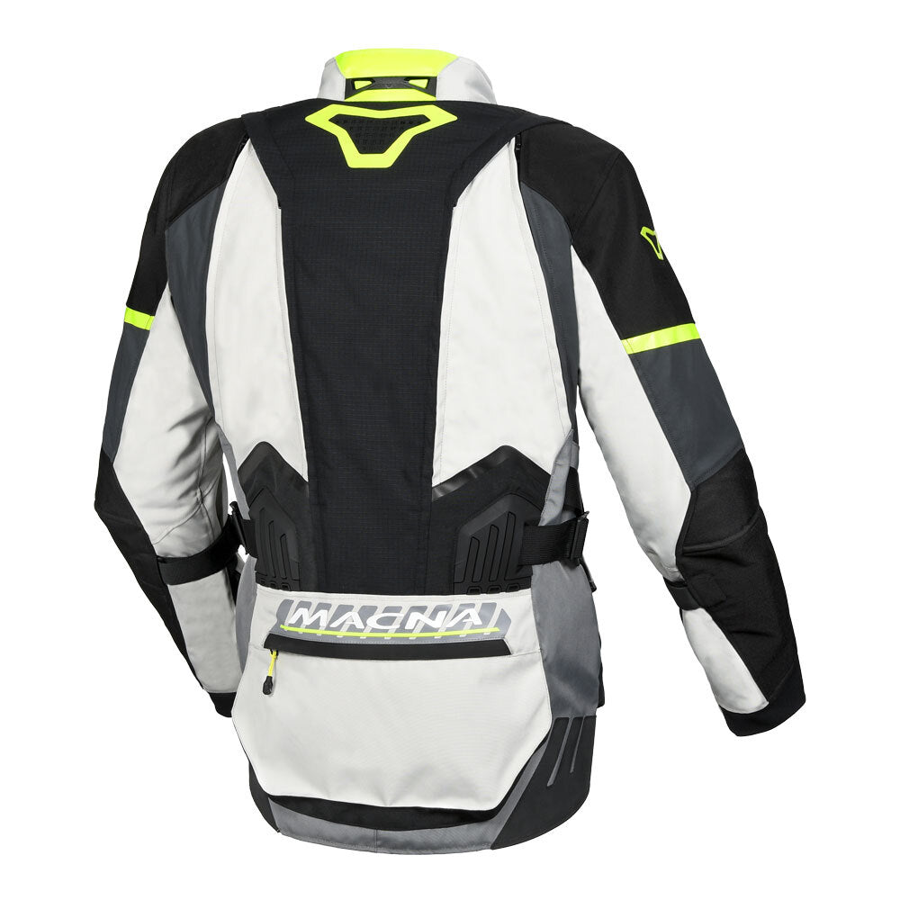 Macna Domane Light Grey/Fluro Yellow Textile Jacket - EasyR