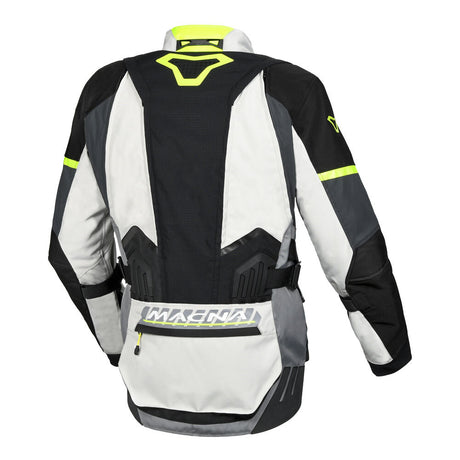 Macna Domane Light Grey/Fluro Yellow Textile Jacket - EasyR