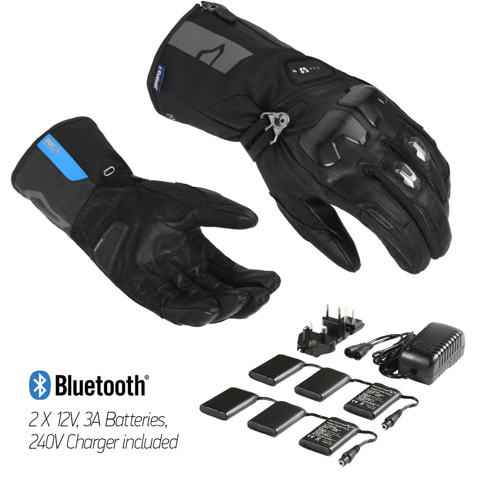 Macna Progress RTX DL 2.0 Black Heated Gloves & 12V 3A Battery Kit