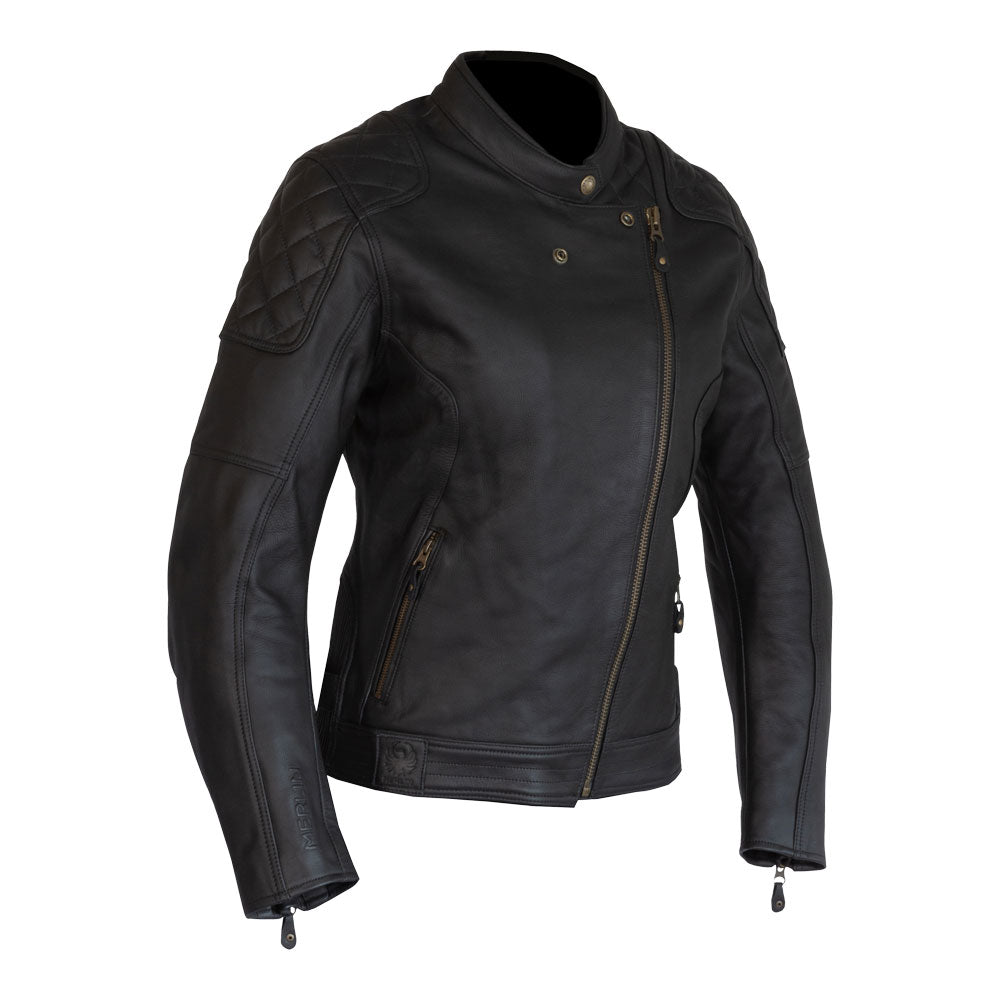 Merlin Bristol D3O Black Heritage Womens Leather Jacket