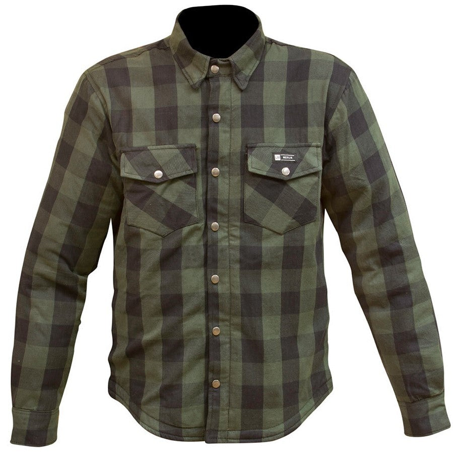 Merlin Axe Green Textile Flannel Jacket - EasyR