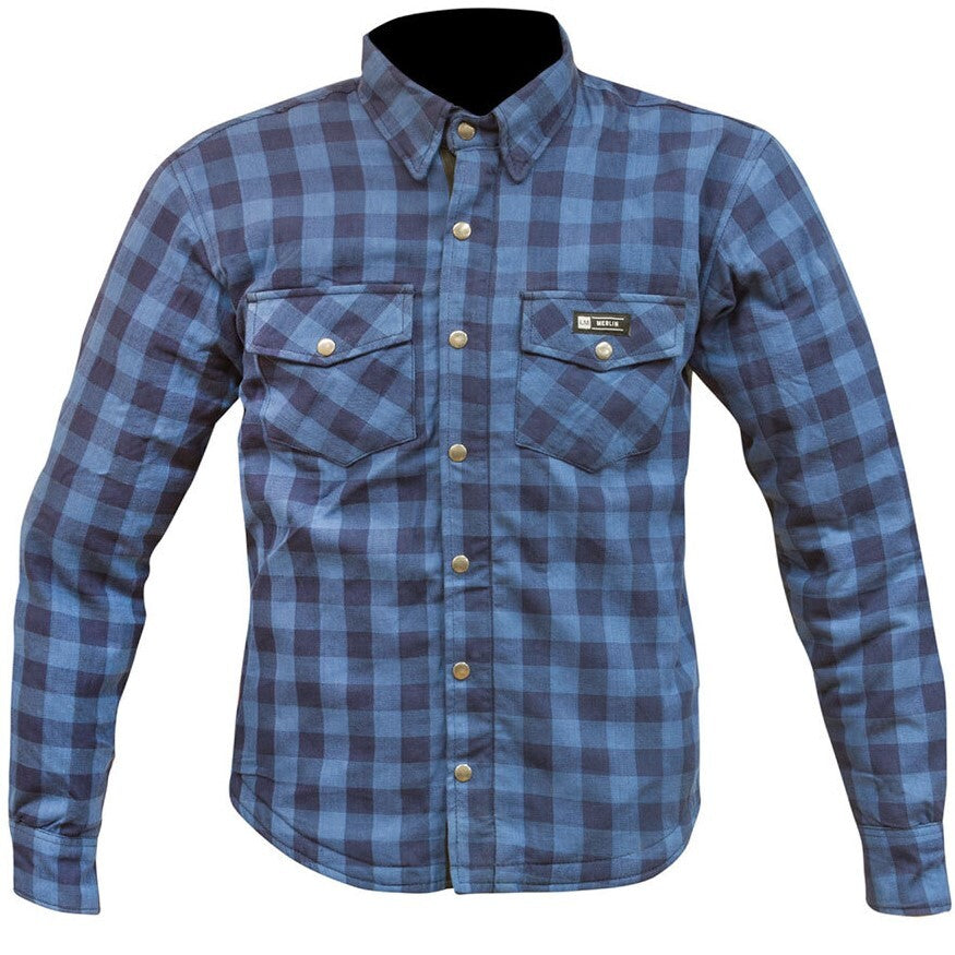 Merlin Axe Dark Blue Textile Flannel Jacket - EasyR