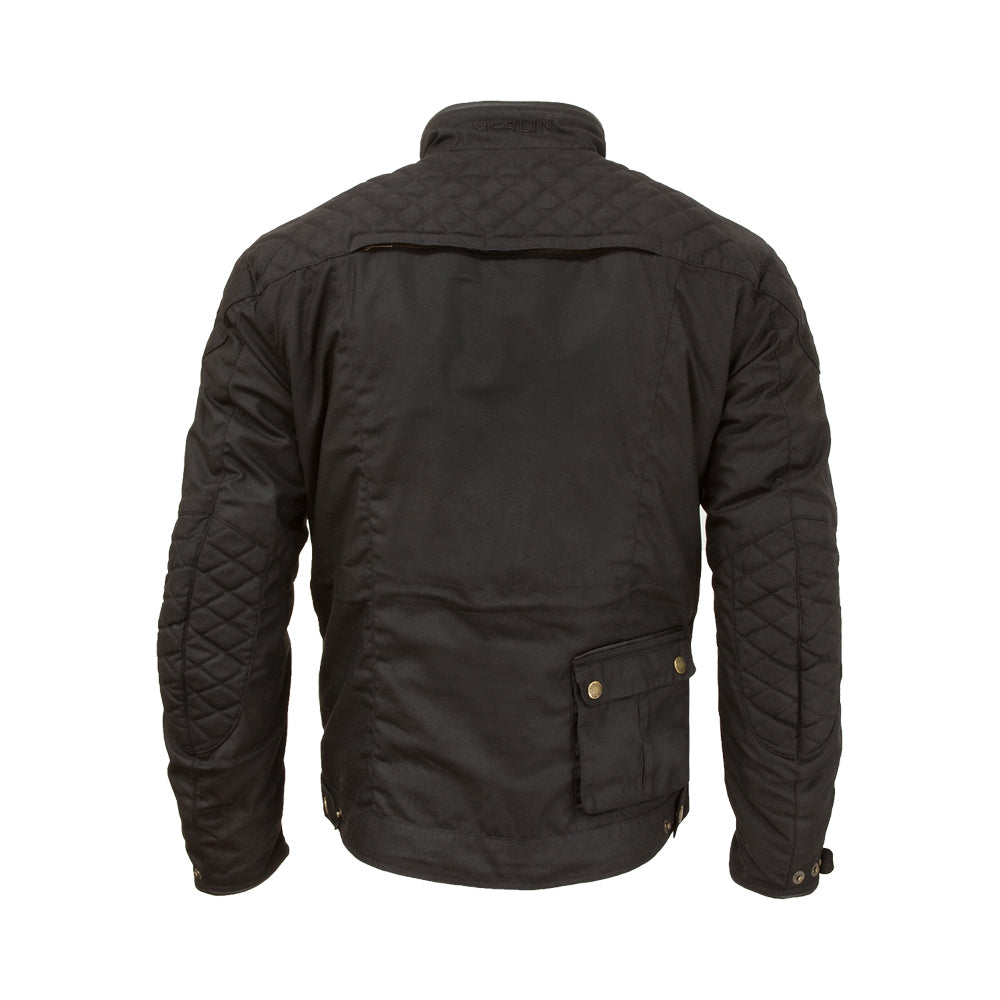 Merlin Edale D3O Black Wax Cotton Jacket - EasyR