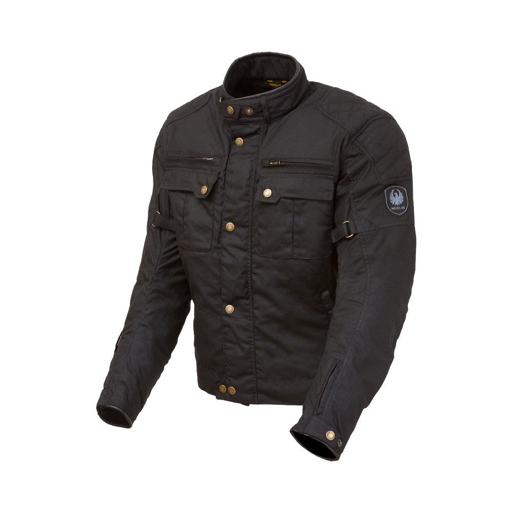 Merlin Perton D3O Black Wax Cotton Jacket - EasyR