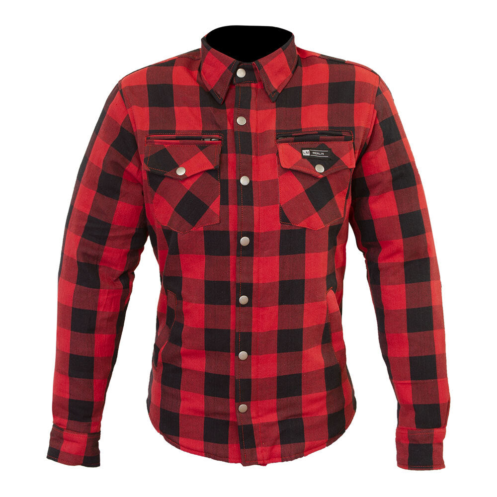 Merlin Madison Red Womens Textile Flannel Jacket - EasyR