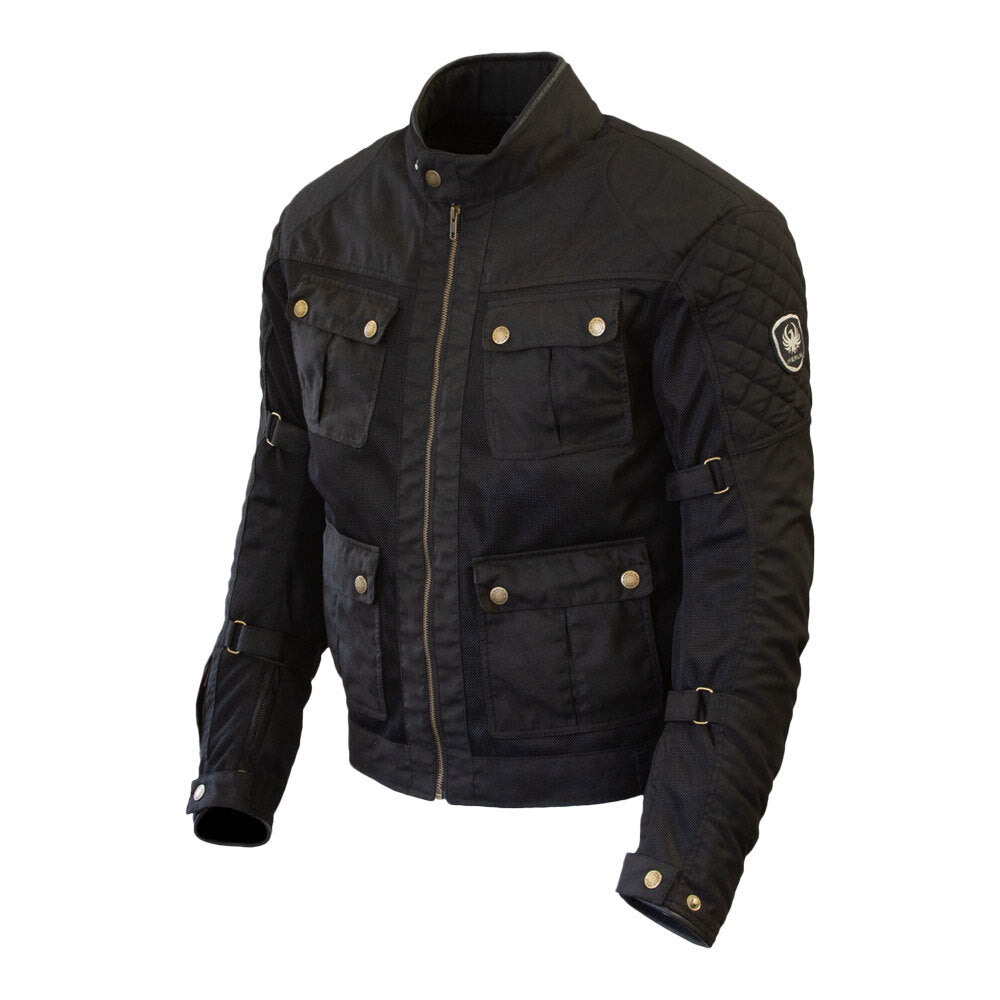Merlin Chigwell Utility D3O Black Waxed Cotton Jacket - EasyR