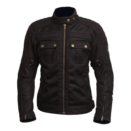 Merlin Shenstone Air D3O Black Womens Wax Cotton Jacket - EasyR