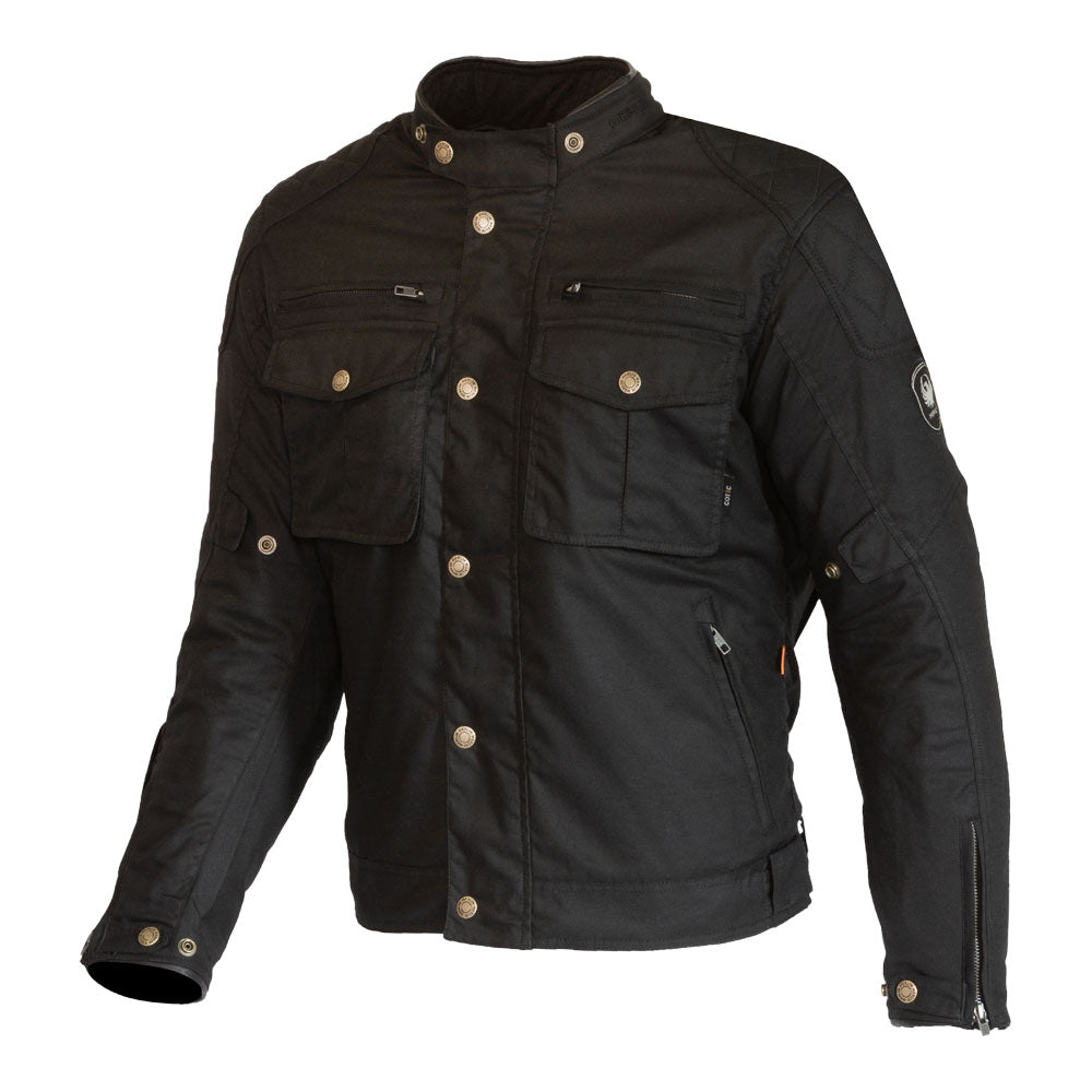 Merlin Perton II Cotec D3O Black Heritage Wax Cotton Jacket