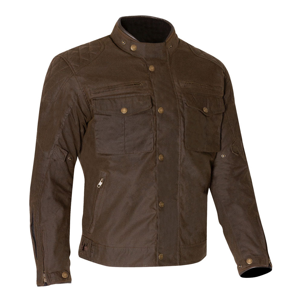 Merlin Perton II Cotec D3O Olive Heritage Wax Cotton Jacket