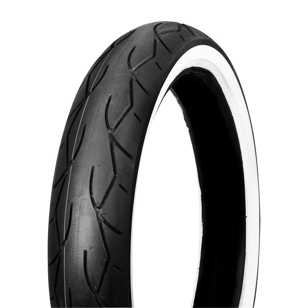Vee Rubber VRM302 White Wall Front Tyre MT90 B-16 72H Tubeless