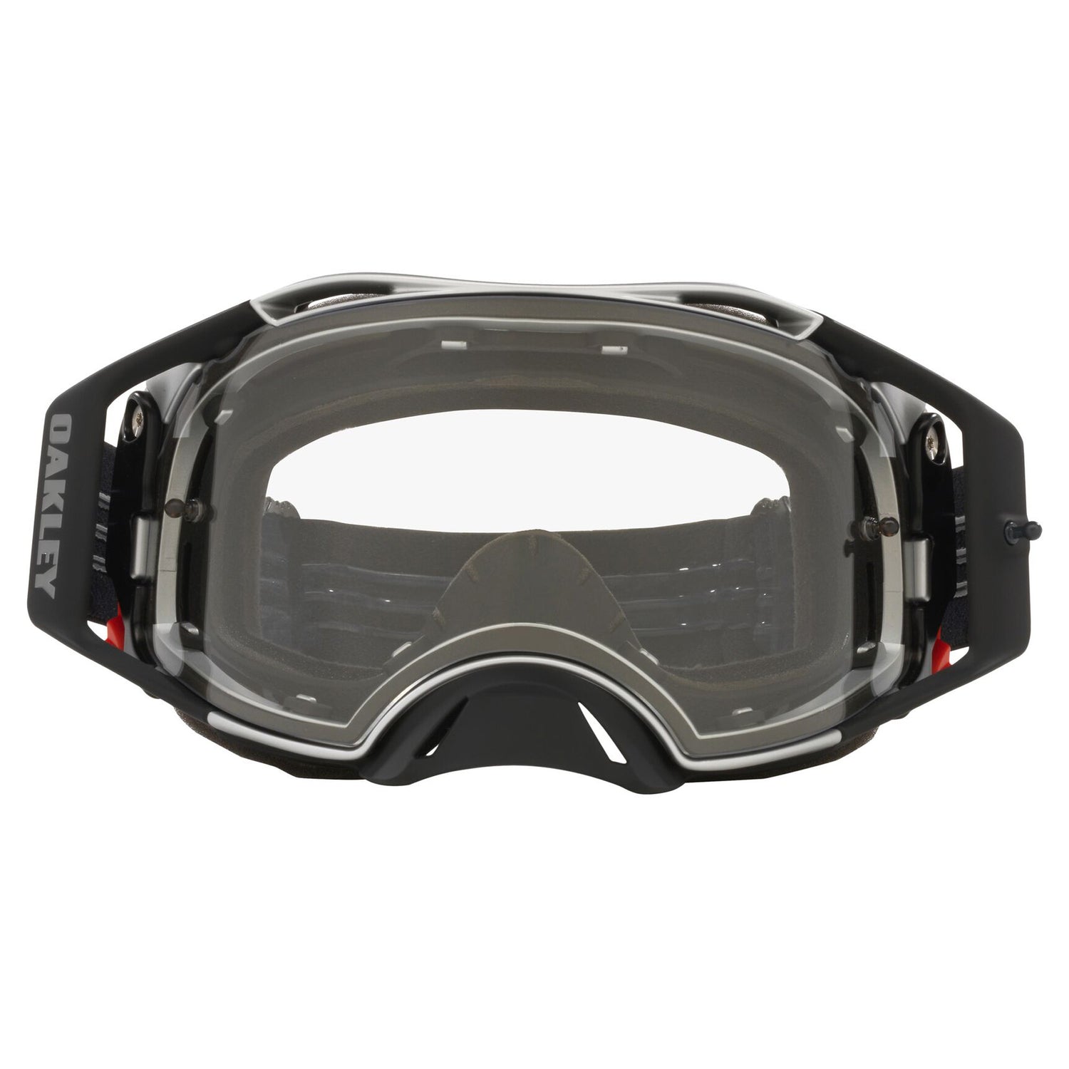 Oakley Airbrake MX Goggles w/Tuff Blocks Black Gunmetal Strap & Clear Lenses