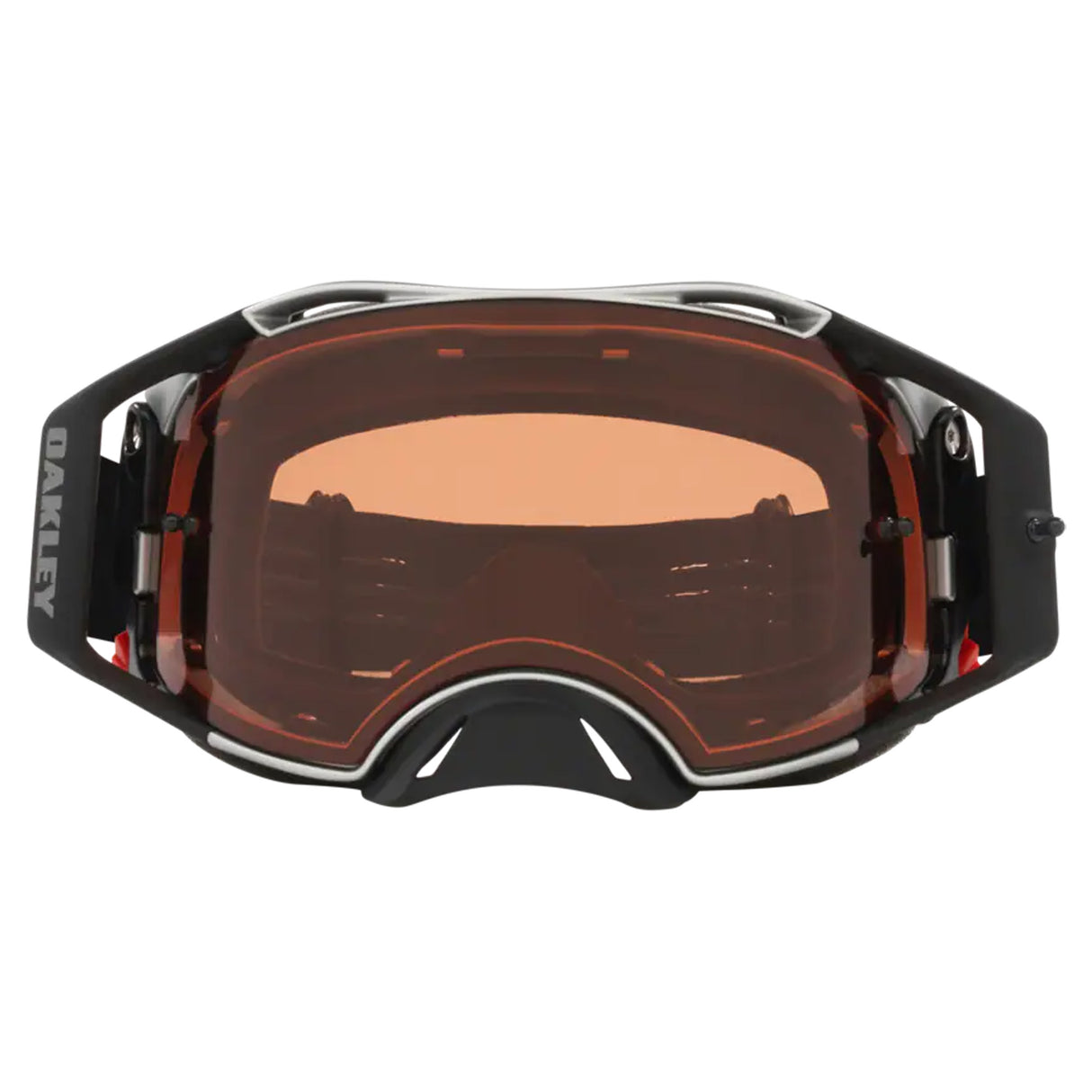 Oakley Airbrake MX Goggles w/Tuff Blocks Black Gunmetal Strap & Prizm MX Bronze Lenses