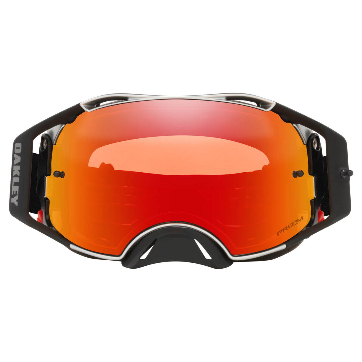 Oakley Airbrake MX Goggles w/Tuff Blocks Black Gunmetal Strap & Prizm MX Torch Iridium Lenses